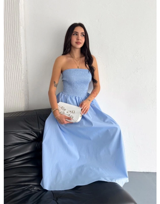 traplez Pileli Elbise  Açık avi