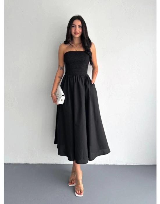 traplez Pileli Elbise  iyah