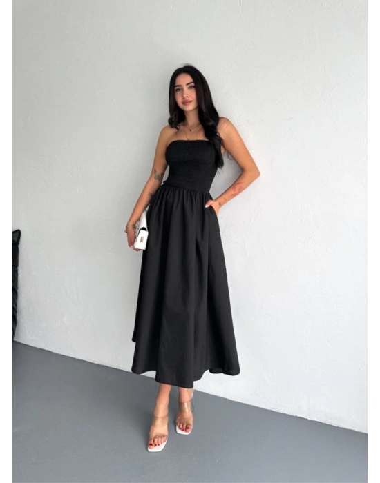 traplez Pileli Elbise  iyah