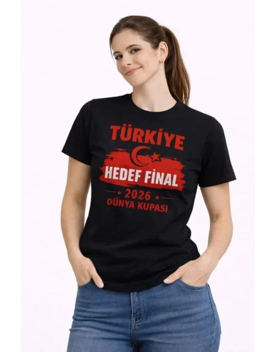 TÜRKİYE Baskılı Tişört Ay Yıldız 2026 Dünya Kupası Taraftar Forma Thirt  iyah