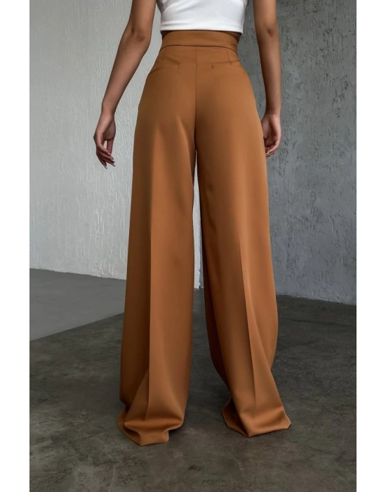 Üç Düğme Detayli Palazzo Pantolon