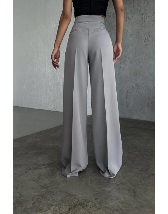 Üç Düğme Detayli Palazzo Pantolon