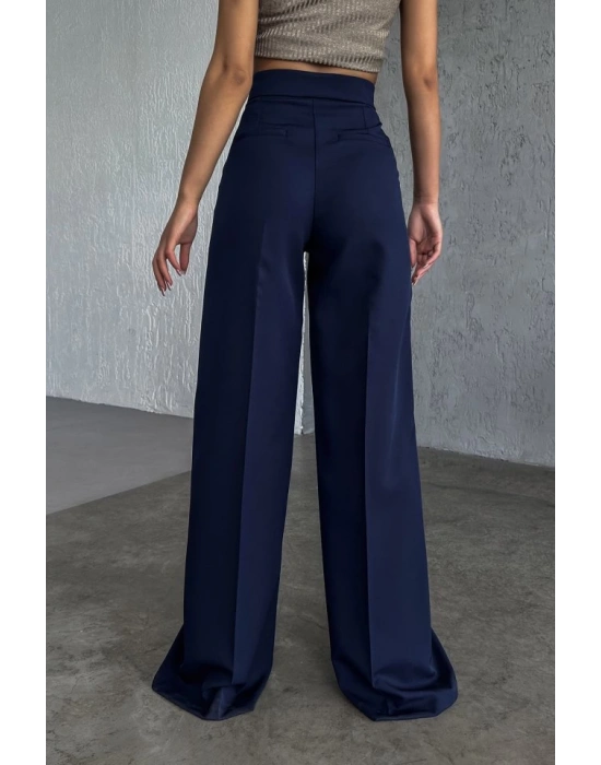 Üç Düğme Detayli Palazzo Pantolon