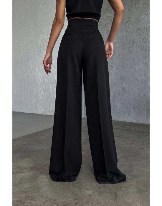 Üç Düğme Detayli Palazzo Pantolon