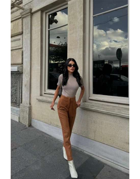 SÜET PANTOON PENSİ  Taba