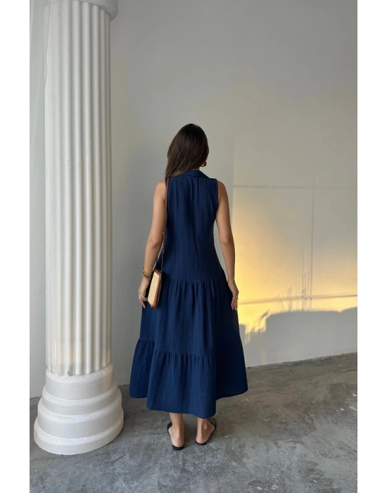 MÜLİN ELBİE GÖMLEK YAKA KOLUZ ÖNDEN DÜĞMELİ  Lacivert