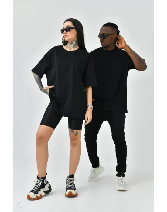 Unisex Basic Bisiklet Yaka Oversize Thirt  iyah