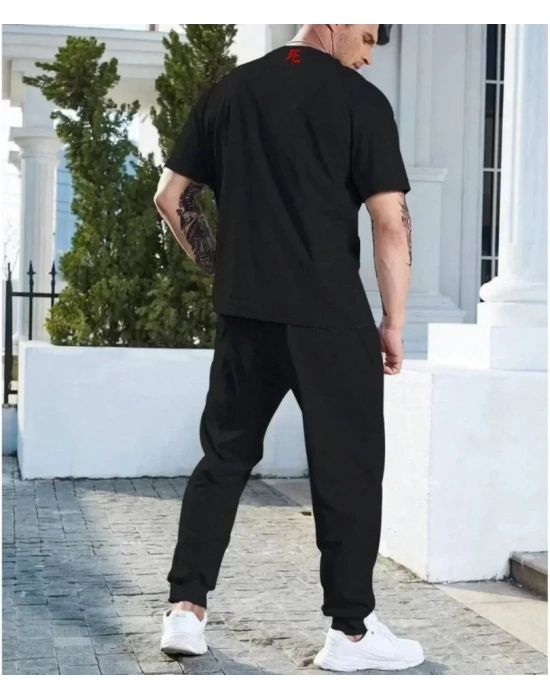 Unisex Baskılı Cepli Eşofman Takımı  iyah