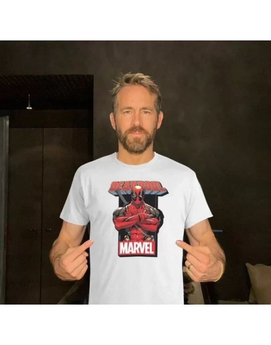 Unisex Bisiklet Yaka Baskılı Oversize Thirt  Beyaz