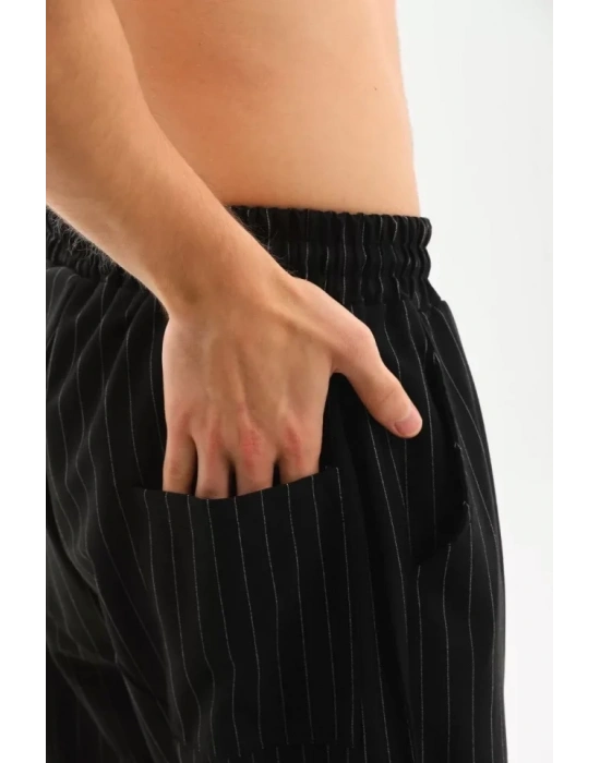 Unisex Çizgili Eşofman Altı  iyah