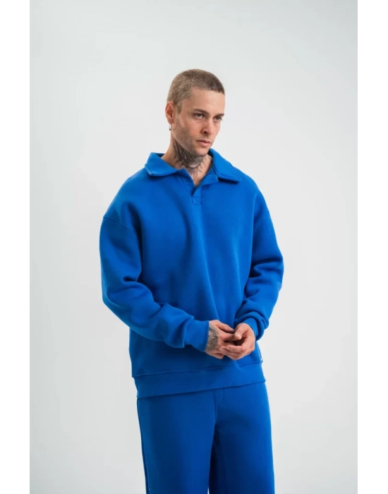 Unisex Double Oversize Patlı Yaka  weathirt  avi