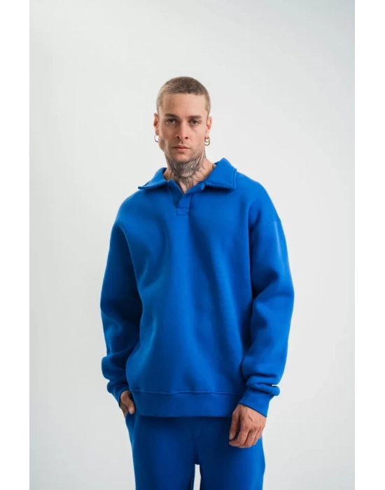 Unisex Double Oversize Patlı Yaka  weathirt  avi