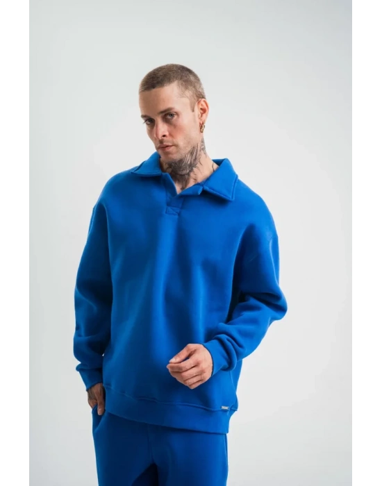 Unisex Double Oversize Patlı Yaka  weathirt  avi