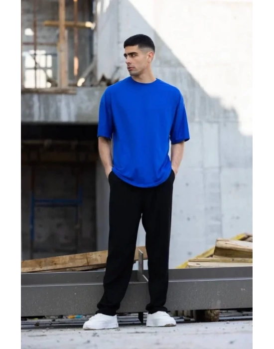 Unisex Düz Biskilet Yaka Oversize Tshirt  avi