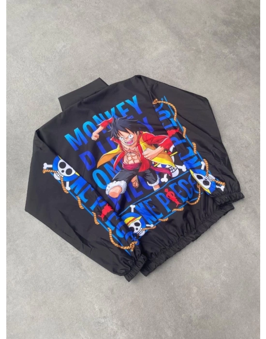 Unisex Fermuarlı Dijital Baskılı Rüzgarlik  iyah