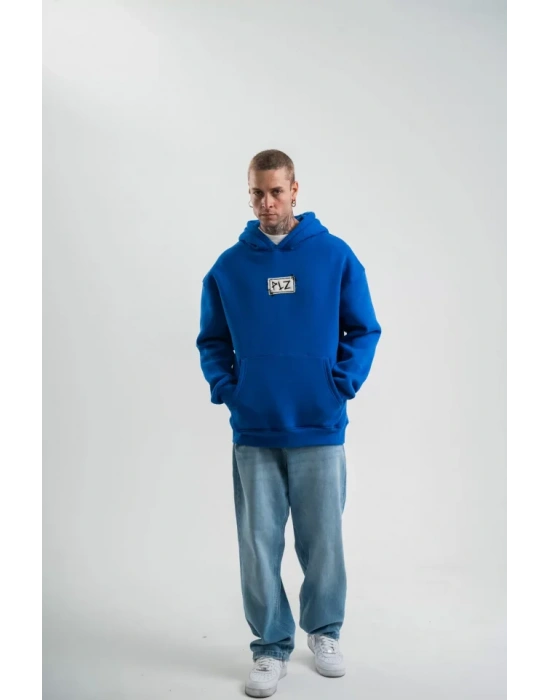 Unisex Kapşonlu Uzun Kol Patchli Nakışlı weathirt  avi