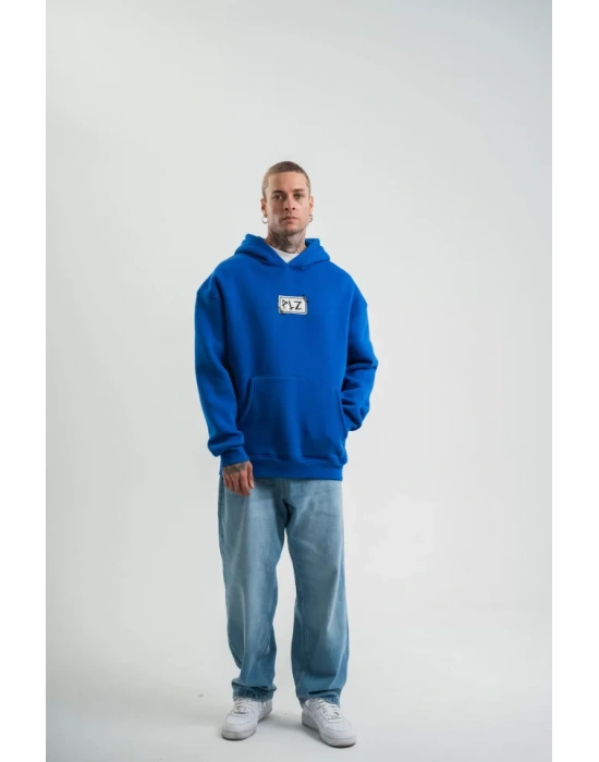 Unisex Kapşonlu Uzun Kol Patchli Nakışlı weathirt  avi