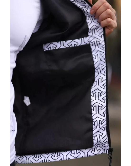 Unisex Kapüşonlu İçi Astarlı Yağmurluk  Beyaz