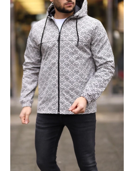 Unisex Kapüşonlu İçi Astarlı Yağmurluk  Gri