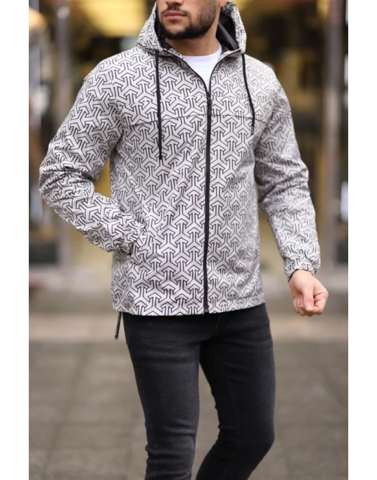 Unisex Kapüşonlu İçi Astarlı Yağmurluk  Gri