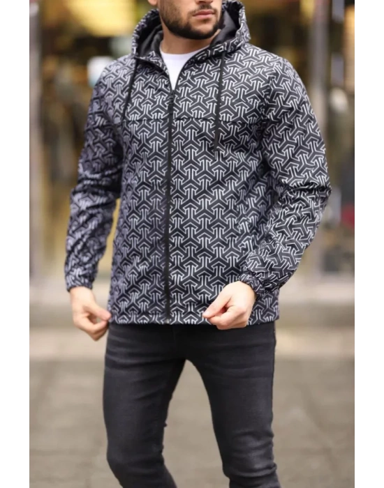 Unisex Kapüşonlu İçi Astarlı Yağmurluk  iyah