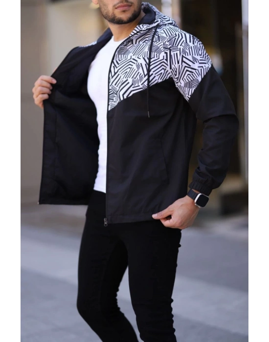 Unisex Kapüşonlu İçi Astarlı Yağmurluk  iyah