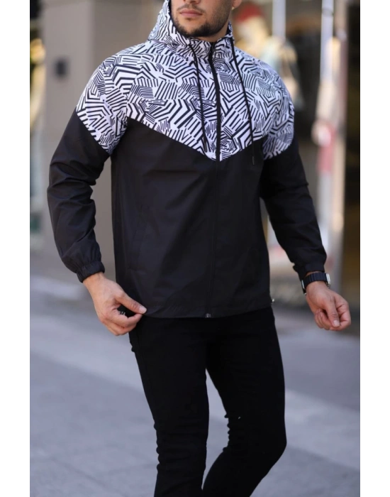 Unisex Kapüşonlu İçi Astarlı Yağmurluk  iyah