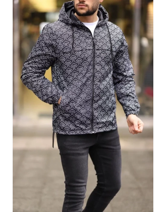 Unisex Kapüşonlu İçi Astarlı Yağmurluk  iyah