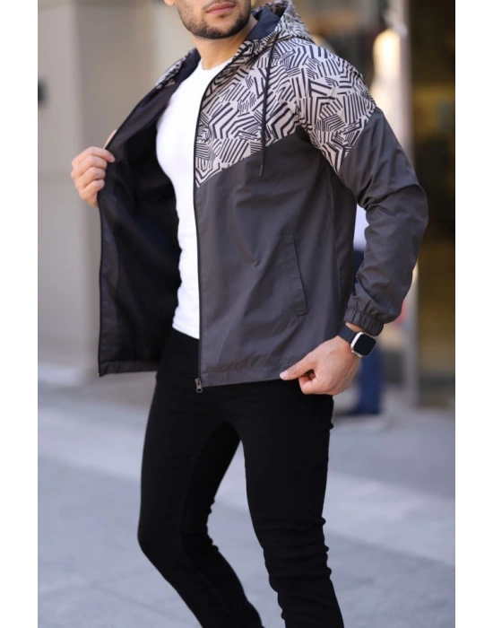 Unisex Kapüşonlu İçi Astarlı Yağmurluk  Kahve