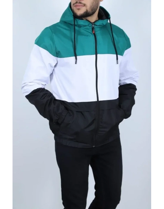 Unisex Kapüşonlu İçi Astarlı Yağmurluk  Yeşil