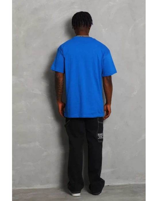 Unisex Oversize Düz Bisiklet Yaka Thirt  avi