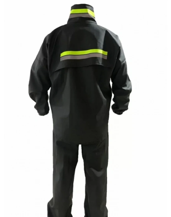 Unisex Tam Kalıp otorcu Kurye Su Gecirmez Yağmurluk Takım  Siyah