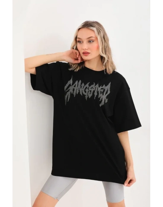 Unisex Taş Desenli Oversize Thirt  iyah
