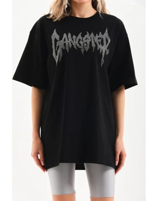 Unisex Taş Desenli Oversize Thirt  iyah