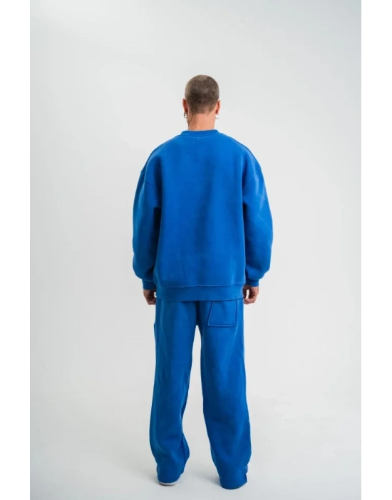 Unisex Uzun Kol Bisiklet Yaka Yıkamalı Eşofman Takım  avi