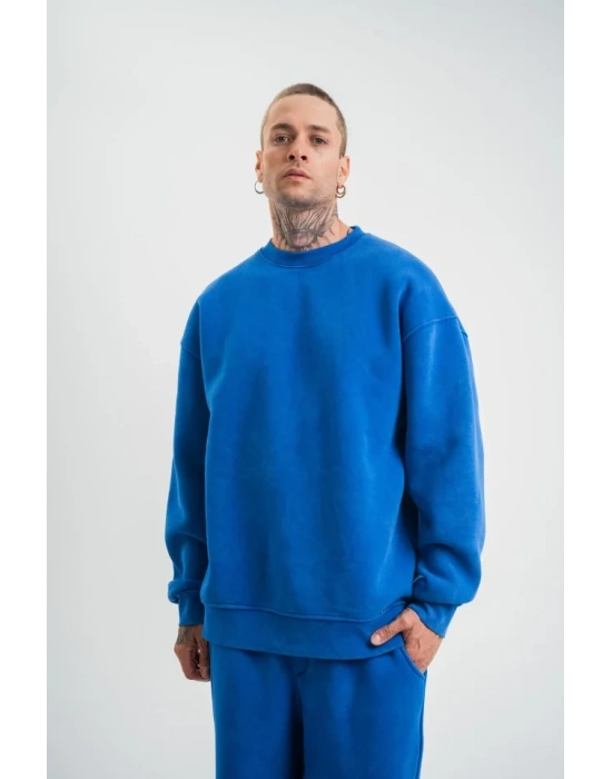 Unisex Uzun Kol Bisiklet Yaka Yıkamalı weathirt  avi