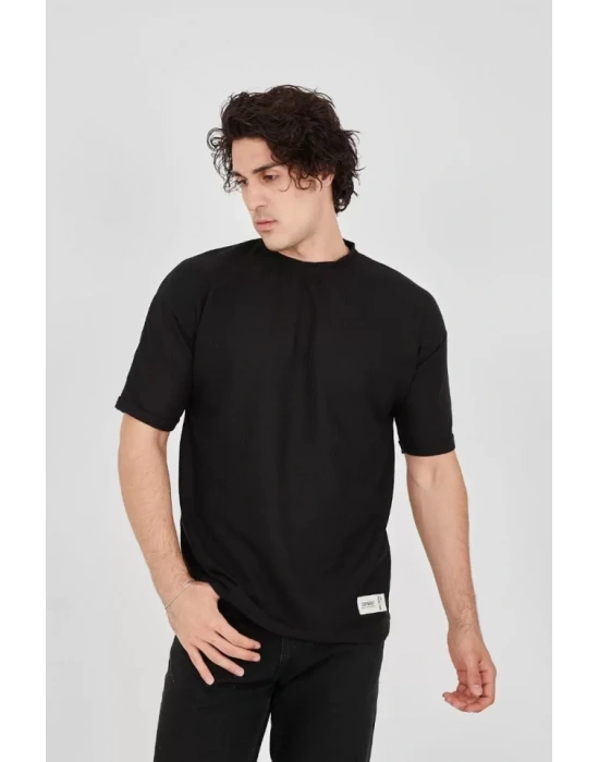 Unisex Waffle Kumaş Rahat Kol Thirt  iyah