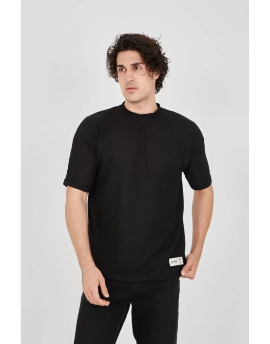 Unisex Waffle Kumaş Rahat Kol Thirt  iyah