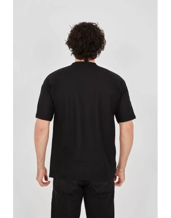 Unisex Waffle Kumaş Rahat Kol Thirt  iyah