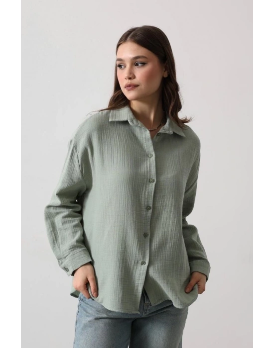 üslin Uzun Kol Gömlek  Haki