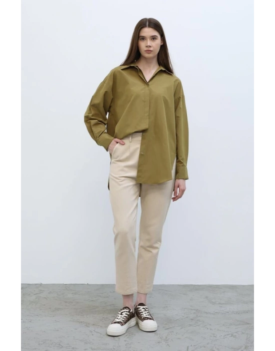 Uzun Kol Gömlek  Koyu Haki