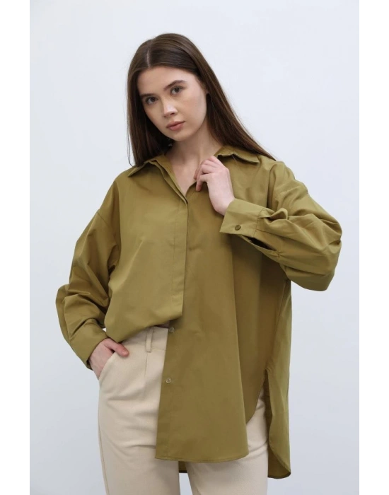 Uzun Kol Gömlek  Koyu Haki