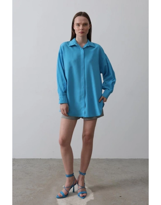 Uzun Kol Gömlek  Turkuaz