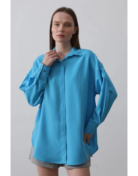Uzun Kol Gömlek  Turkuaz