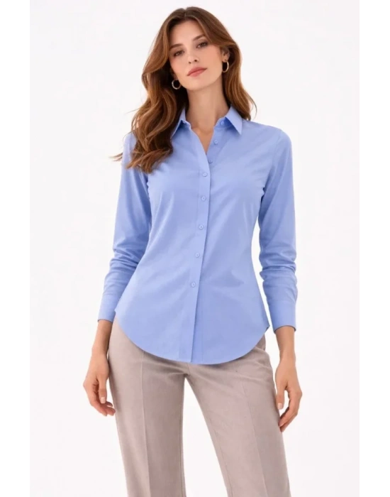 Uzun Kollu Gömlek Düğmeli Klasik Yaka Günlük Ve Ofis Şıklığına Uygun  avi