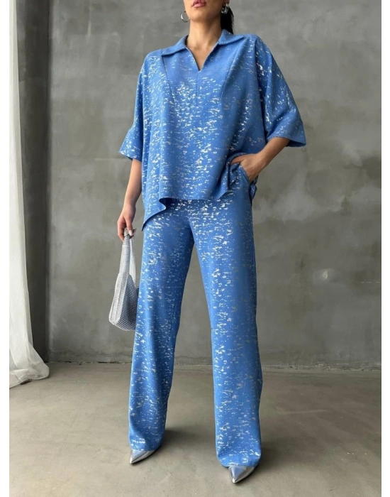 VARAKLI BLUZ PANTOLON TAKIM  Mavi