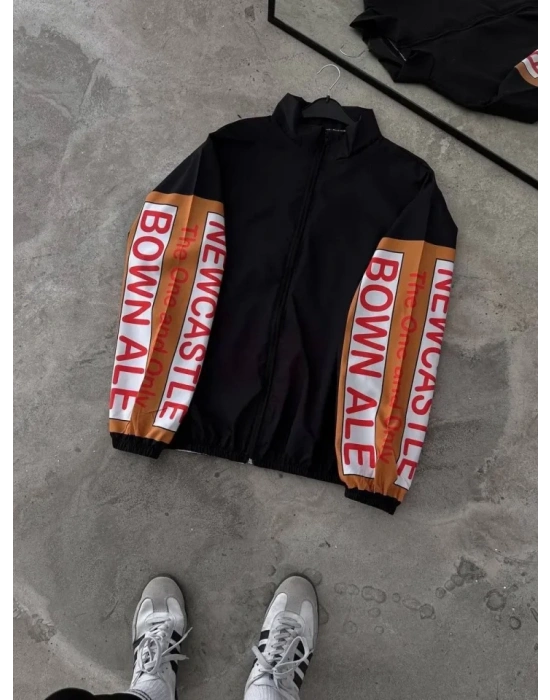 Vintage Baskılı Paraşüt Rüzgarlık  iyah