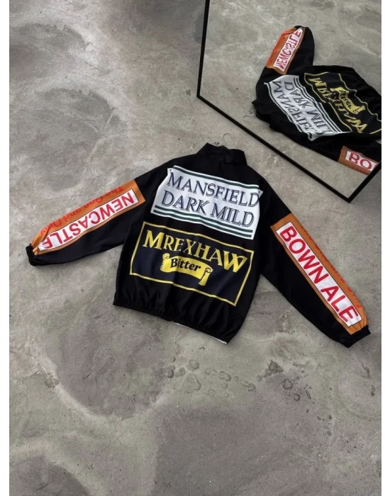 Vintage Baskılı Paraşüt Rüzgarlık  iyah