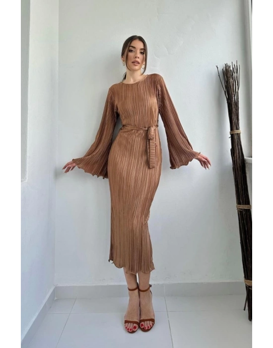 Vizon İspanyol Kol Piliseli Elbise