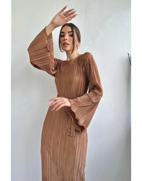 Vizon İspanyol Kol Piliseli Elbise